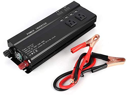 Yctze para convertidor electrico 6000 Watts convertidor de Corriente a 110a en Auto Regular inversor de 12v a 110v 3000 Watts 6000W DC 12V a AC 110V Convertidor de Corriente para automóvil Adaptador