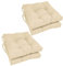 4 Cojines para Silla, 40x40 CM, Acolchados, Relleno de Algodón 7cm, Cómodos y BIandos, Ideal para la Decoración de Cocina y Salón, Comedor y jardín. Fabricados en España (Beige, Pack 4 unidades)