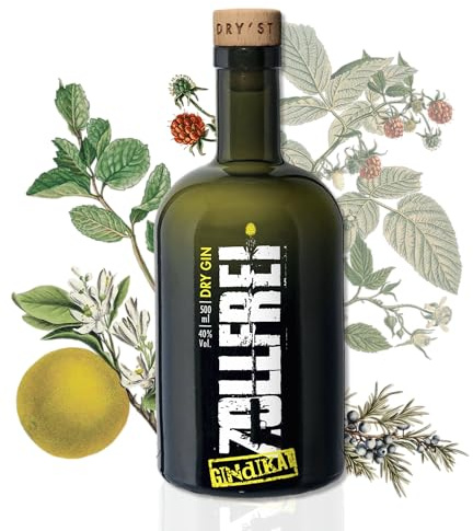 ZOLLFREI Dry Gin | Handgemachter Premium Gin aus Deutschland | Exklusiver Organic Gin | 40% Vol. Gin Spirituosen | Perfekt als Gin Tonic & Cocktails oder als Gin Geschenkset