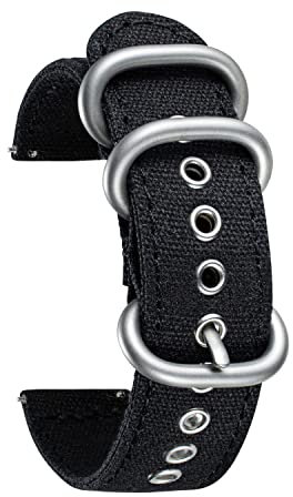BINLUN Segeltuch Uhrenarmband 18mm 20mm 22mm 24mm Stoff Uhrenarmbänder Schnellverschluss Smartwatch Armband Ersatzarmbänder Militär Uhrband Sailcloth Outdoor Strap Textil für Herren