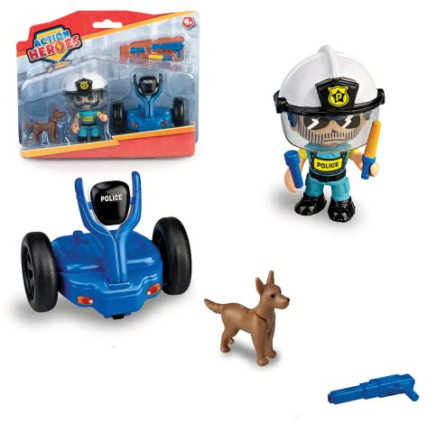 Action Heroes Polizei-Segway, Fahrzeug- und Figurenset, tolles Geschenk für Kinder ab 4 Jahren