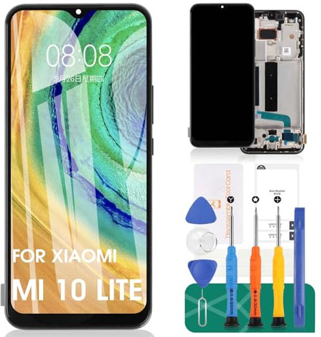 Incell - Repuesto de pantalla LCD TFT para Xiaomi Mi 10 Lite 5G M2002J9G M2002J9S, pantalla LCD TFT para Xiaomi Mi 10 Lite 5G, montaje de digitalizador de pantalla táctil con kits de reparación de