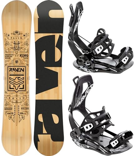RAVEN Snowboard Set: Snowboard Solid Classic + Bindung FT360 (152cm + FT360 Black M)