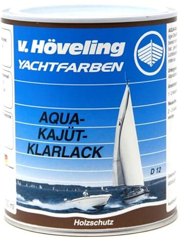 V. HÖVELING Yachtfarben D12 Aqua-Kajüt-Klarlack Holzschutz farblos seidenmatt 750 ml