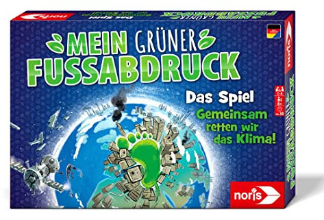 Noris 606012030 - Mein grüner Fußabdruck: Das Spiel - Brettspiel mit Quiz-Karten zum Thema Klimawandel & Umweltschutz, für Kinder ab 8 Jahre, 1-4 Spieler
