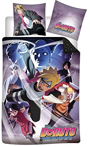 AYMAX Boruto Parure de lit 140 x 200 cm – 100% Baumwolle
