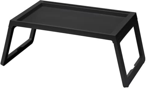 home stuff KLIPSK Bed Tray Table With Foldable Legs, Multipurpose Lap Tray & Standing Desk Laptop Stand & Snack Tray, 36x26 CM (Black)