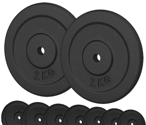 G5 HT SPORT Hantelscheiben aus Gusseisen für Fitnessstudio 【Lochdurchmesser 25 mm】 Einzeln oder paarweise verkauft [0,5 bis 20 kg] Kompatibel mit Langhanteln und Hanteln | Festigkeit und Haltbarkeit