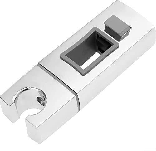 Support réglable pour pommeau de douche de salle de bain - Chrome - Pour barre coulissante rectangulaire