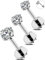 OUFER 18 g 8 mm Nasenstecker Ringe Nasenloch 3 Stück Conch Tragus Helix Piercings Schmuck Gewindeloser Push-in-Chirurgenstahl Labret Lippenpiercing Knorpel Ohrringe CZ Medusa Monroe Frauen
