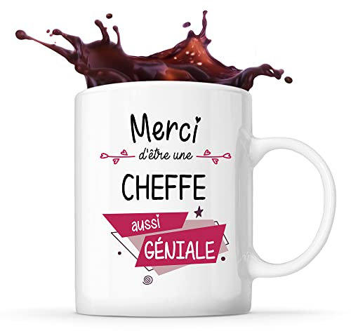 Planetee Tasse Cheffe Géniale | Idée Cadeau Collègue Travail Retraite