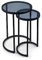 Julian Bowen Tables d'appoint Rondes gigognes Chicago, Verre fumé/Noir, 55 x 40 x 40