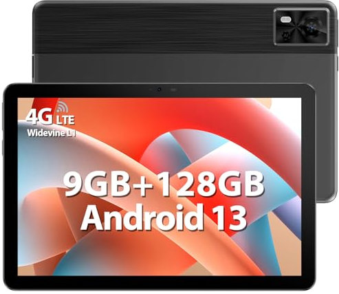 DOOGEE T10E Tablet 10 Zoll Android 13 Tablet PC (2024), 9GB RAM+128GB ROM(TF 1TB), 6580mAh,Tablet LTE, Octa-Core, 4G LTE Dual SIM Android Tablet / 5G WiFi/8MP+5MP/FM/OTG/GPS/Widevine L1
