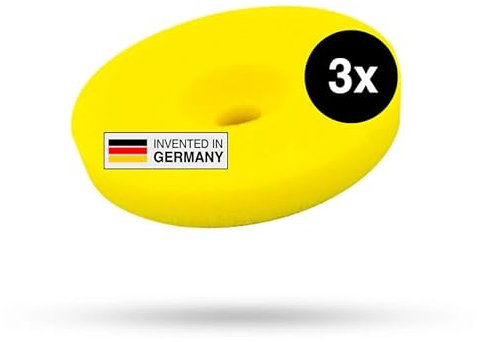 Liquid Elements – Centriforce V2 Polierpads 125mm – Polierschwamm mit speziell entwickelter Fräsung für optimierte Ergebnisse – Auto Polieraufsatz für Poliermaschinen (Gelb | Medium Cut | 3 Stück)