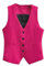 Donne con scollo a V monopetto rosa rosso vestito gilet donna slim corto asimmetrico sottile senza maniche cappotto gilet, Fucsia, M