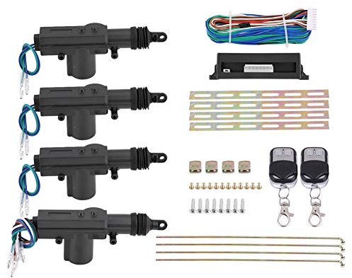 12V 4 Door Car Power Door Lock/Unlock Remote Kit, Keyless Entry Auto Central Locking System with 4 Actuators