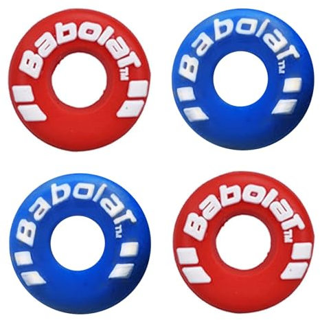 XIXILINRUIYUN 4 Pcs Rubber Tire Shape Vibration Dampener Durable Tennis Racket Shock Absorber Soft Tennis Accessory Great for Tennis Players… (red&blue)