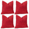 Sungeek 4er Set Kordsamt Kissenbezüge, Dekorativ Zierkissenbezüge Weich Kissenbezug Dekokissen Sofakissen Couchkissen Deko Bezug Kissenhülle für Sofa Schlafzimmer Wohnzimmer (Rot, 45x45 cm)