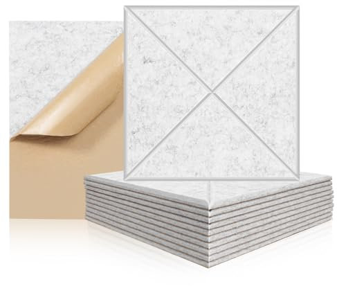 GUUSII HOME Akustikpaneele Schallschutzmatte Wandpaneel Fibrotech für Zimmer Dämmen Gegen Lärm 30*30*1cm Wandplatten Selbstklebend Akustik Dämmung Büro Sound Isolation
