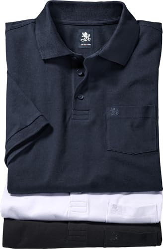 Otto Kern Poloshirt Herren im 3er Pack, T-Shirt mit Polokragen aus 100% Baumwolle, 3 Polohemden Herren Kurzarm im Set, Gemischt, Gr. M