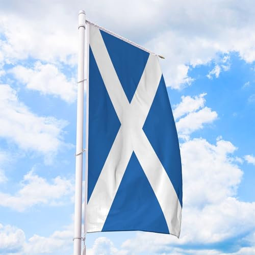Schottland Flagge 150 x 500 cm - für Fahnenmast, Schottlandfahne aus reißfestem Fahnen-Polyester-Stoff, Hissfahne Hochformat für Querausleger wetterfest und UV-beständig