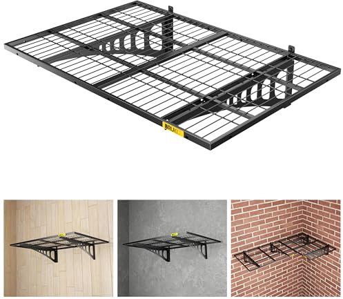Brukid 2 x 91 cm verstellbare Schiene, Wandgaragenregal, Lagerregal, für Werkzeugraum, Abstellraum, Geschäft, Supermarkt, Wandregal (1 Packung, schwarz)