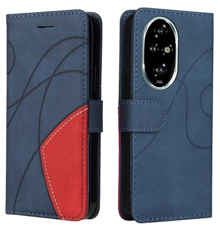 Lvnarery For Honor 200 Case Protective Geometric Wallet Phone Case PU Leather Cover with Magnetic Closure Kickstand Bookstyle Folding Stand Silicone Bumper Card Holder Pouch Blue