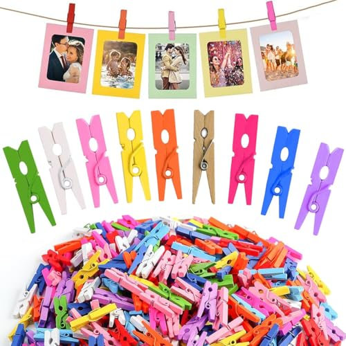 Wäscheklammern Bunt, 100 Stück Wäscheklammern Kunststoff für Wäscheleine, Stabile Plastik Wäscheklammer, Kleine Wascheklammern Windfest