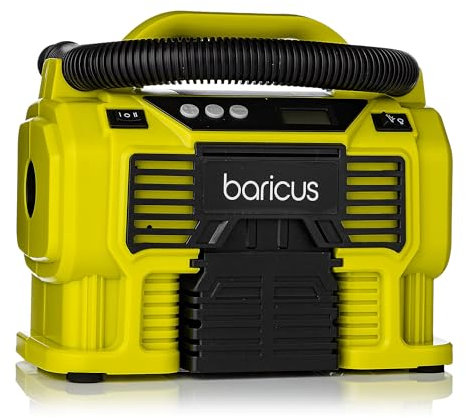 Baricus Hybrid-Kompressor 12V / 18V / 230V – max. 11 Bar – digital mit Abschaltautomatik – kompakt & vielseitig – B-Ware
