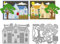 WADORN Manor House Stanzformen Aus Metall, Hausbau Landschaft Stanzschablonen Blumenbüschen Und Bäumen Prägeschablone Aus Karbonstahl Schneidevorlage Für DIY Scrapbooking Karten