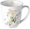 Ambiente Kaffeetasse Tee Tasse Henkelbecher 0,4 l Vögel Gräser in dezenten Farben Fine Bone China Porzellan serie sweet little bird