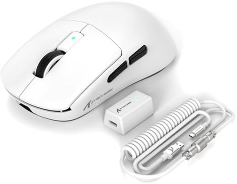 EWEADN x ATTACK SHARK R6 LIGHTSPEED Wireless Gaming Mouse, 39G Ultralight Design, HyperSpeed with 8K Hz, PAW3950 Sensor, Nordic52840, 42K DPI for E-sports Game, Tri-Mode Programmable Mice - White