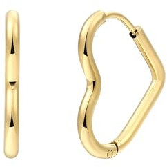 XENOX® Heart Mini Creolen - Damen Ohrringe aus hochwertigem Edelstahl, 100% Wasserfest | X2679G