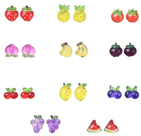 DanLingJewelry 110Pcs Resin 3D Fruit Nail Charms Summer Imitation Food Fruit Flatback Nail Cabochons for DIY Crafts Nail Art Decor Supplies