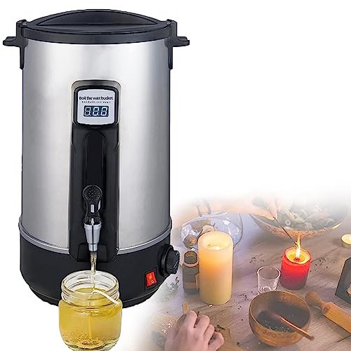 Fondeur de cire pour la fabrication de bougies – Chauffage électrique professionnel en acier inoxydable pour salon de beauté ou usage domestique – Réservoir de fusion de cire de soja