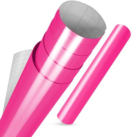vgoltd Furniture Stickers Gloss Self Adhesive Vinyl Wrap Sticky Contact Paper Roll for Kitchen Countertop Cupboard Cabinets Wardrobe & Tabletops (Hot Pink, 60 x 100 cm)