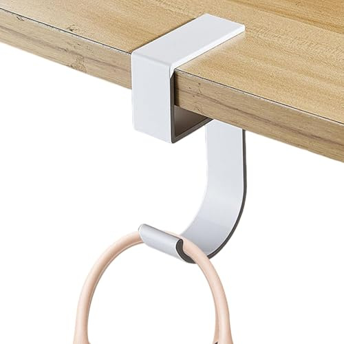 Rucksackhalter - Metall Tischhaken für Kopfhörer ohne Bohren, Multifunktionshaken unter dem Schreibtisch, Helmbügel | Praktischer Haken in 5er Form zum Befestigen von Rucksa