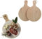 ChicHouse Set 2pcs mini taglieri da cucina in legno con manico ideali per piccoli antipasti, formaggi, salumi o come salva superfici e sottopentola. (2, Legno, Rotondo 20.5x14.5x1 cm)