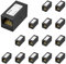 FGB RJ45 Coupler Ethernet Lan Cable Connector, Female to Female RJ45 Connector for Cat7 Cat6A Cat6 Cat5e Cat5 Ethernet Cable, Network In-Line Coupler, 15 Pack, Black