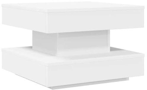 vidaXL Couchtisch 360-Grad Drehbar Weiß 50x50x34,5 cm