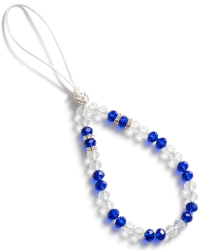 CHUQING Blau Handykette Perlen Kurz Handyband Phone Lanyard Handschlaufe Handy Perlenkette Anhänger Kette Handgelenk Königsblau