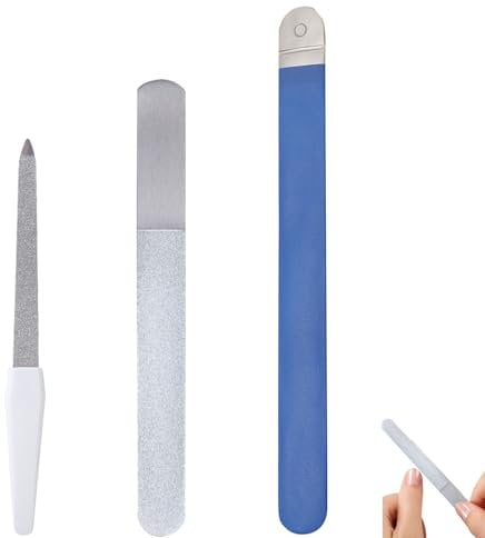 Diamond Deb Nail File, Foot Dresser Stainless Steel Double Sided Diamond Dust Coating Dry Skin Remover Strong Metal Nail File File Podiatry Foot Care Instruments for Women and Men (6 & 7)