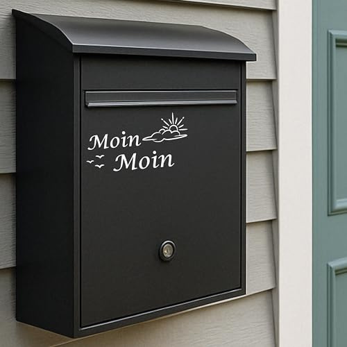 P025 MOIN Aufkleber Set – Nordsee & Ostsee Sticker für Auto, Briefkasten, Tür, Koffer – Wetterfest – 3 Motive in Schwarz oder Weiß – Einzeln oder im 2er-Set (1 x Schwarz, V3 Sonnenuntergang)