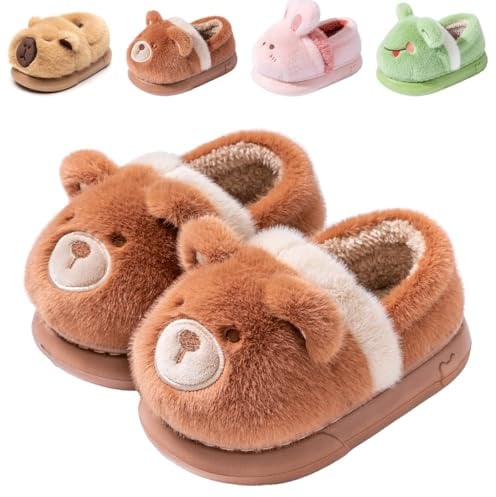 DRECAGE Kinder Hausschuhe für Mädchen und Jungen, Winter Plüsch Pantoffeln Warm Gefüttert Flauschig Süß Bequem