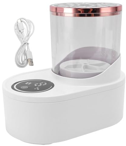 Haofy Elektrisches Make -up -Bürstenreiniger 850 U/Min Hochgeschwindigkeit Automatischer Waschmaschinen mit 5 Min Timer Reverse Spin, USB C TEEP FÜR HAUSE, Reiseprofi -Maskenbildner