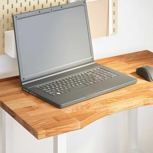 Qnhdfrt Schreibtischplatte aus massiver Eiche 80 x 50 x 2,5 cm Naturhell lackiert Robuste Tischplatte für Homeoffice Küche und Outdoorbereich mit individueller Maserung