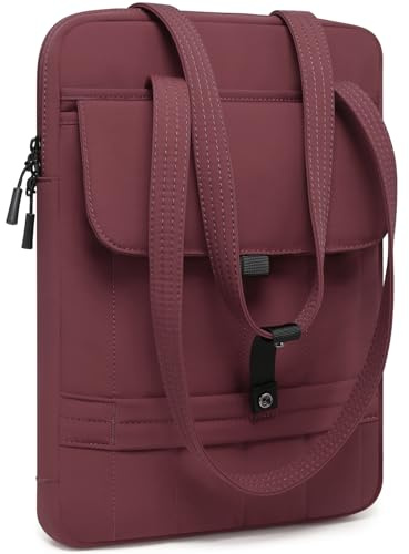 HYZUO 15-16 Pollici Custodia Imbottita per Laptop, Vino Rosso