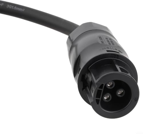 Stromanschlusskabel für Wechselrichter mit BC01 Buchse auf AC, H07RN-F 3x1,5mm² Gummikabel, 3-adrig Verlängerungsadapter für Balkon Solar und Dach (2 Meter)
