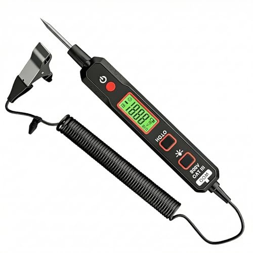Automotive Smart Circuit Tester,0.8V-100V DC Voltage Tester with Backlight Electrical Test Light Power Circuit Probe with Flashlight Measures Polarity Continuity Fuse Tester for Car Battery