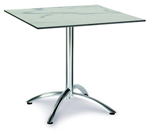 BEST Firenze 80x80 cm eckig, Silber/Marmor Klapptisch, Aluminium, 80 x 80 x 73 cm